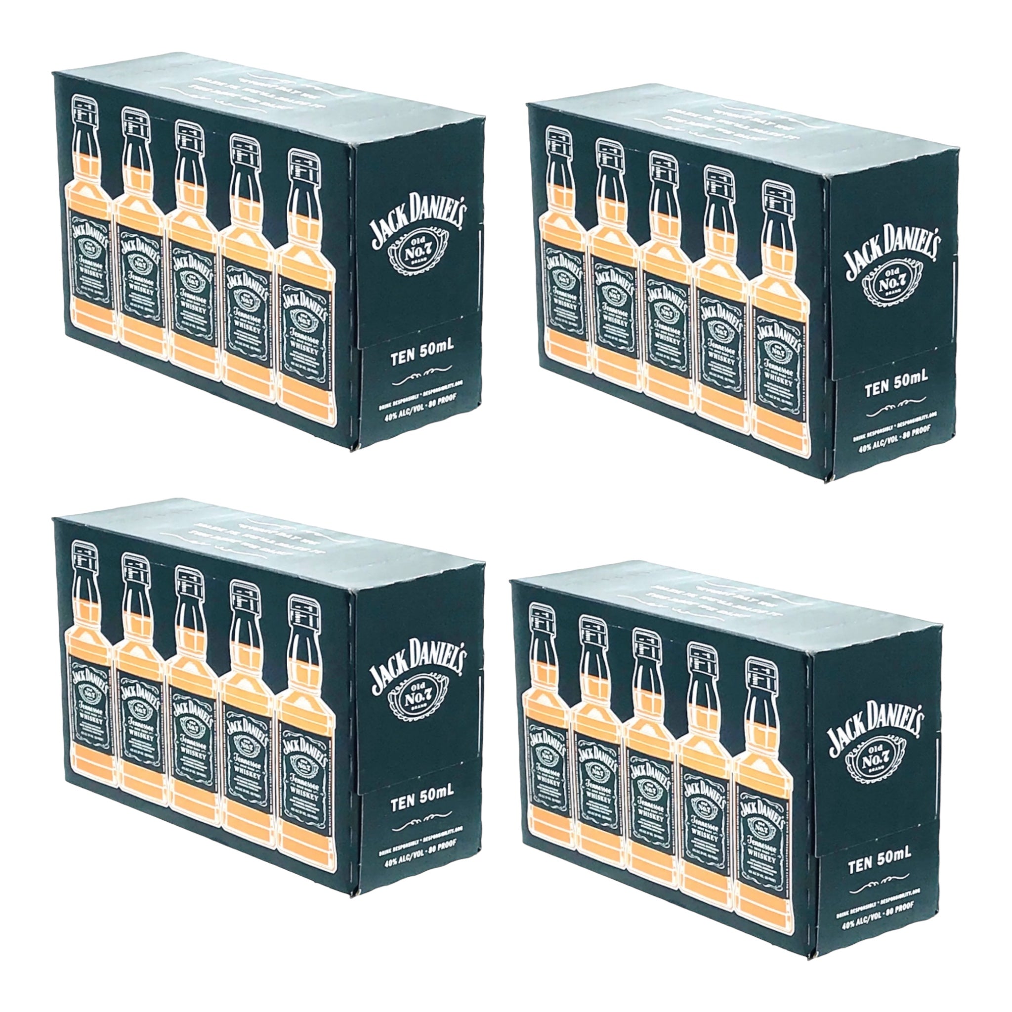 Jack Daniel’s Tennessee Whiskey 50ml 10 Pack Bundle (4 Packs) – Mira ...