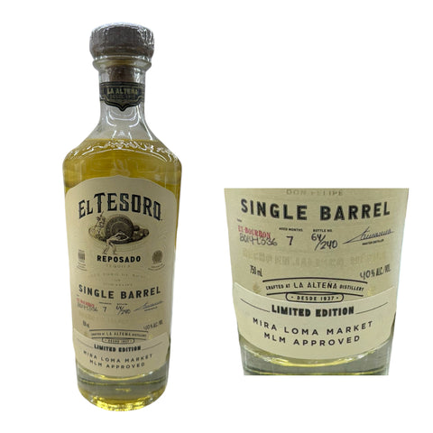 El Tesoro Single Barrel Reposado MLM Exclusive Store Pick (Limit 2)