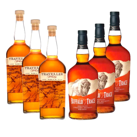 Traveller Whiskey & Buffalo Trace Bourbon Bundle (6 Pack)