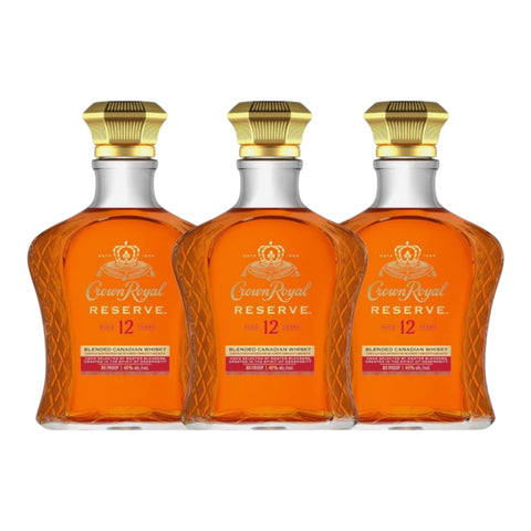 Crown Royal Reserve 12 Year Canadian Whisky Bundle (3 Bottles)