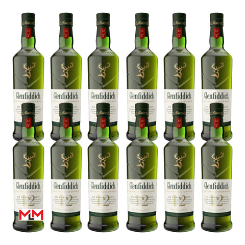 Glenfiddich 12 Year Old Single Malt Whiskey Bundle (12 Bottles)